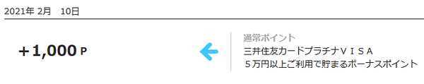 ボーナスポイント明細
